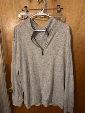 Greg Norman Collection Men's Light Gray Quarter-Zip Sweater